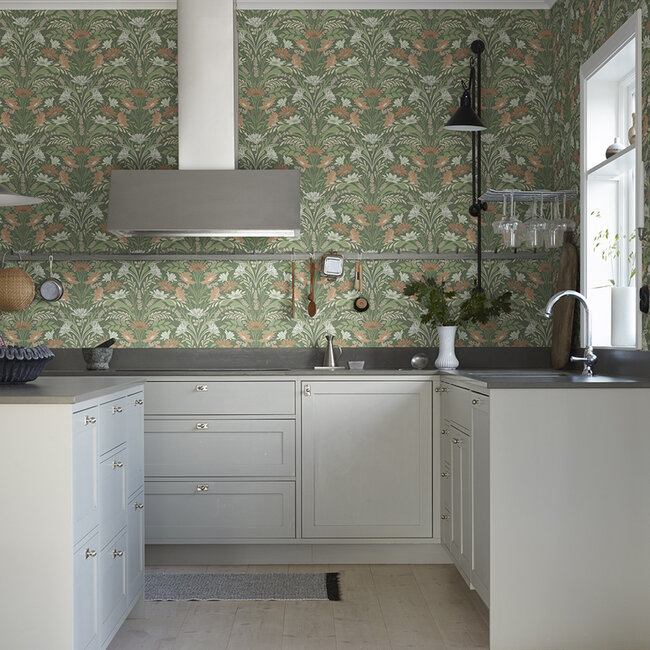 Dutch Wallcoverings Dutch Wallcoverings - FC Sunnano- Värmdö Green - Vliesbehang - 10m x 53cm - 24117