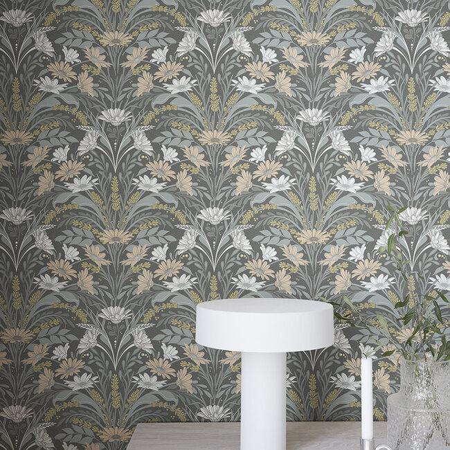 Dutch Wallcoverings Dutch Wallcoverings - FC Sunnano- Värmdö Grey - Vliesbehang - 10m x 53cm - 24120