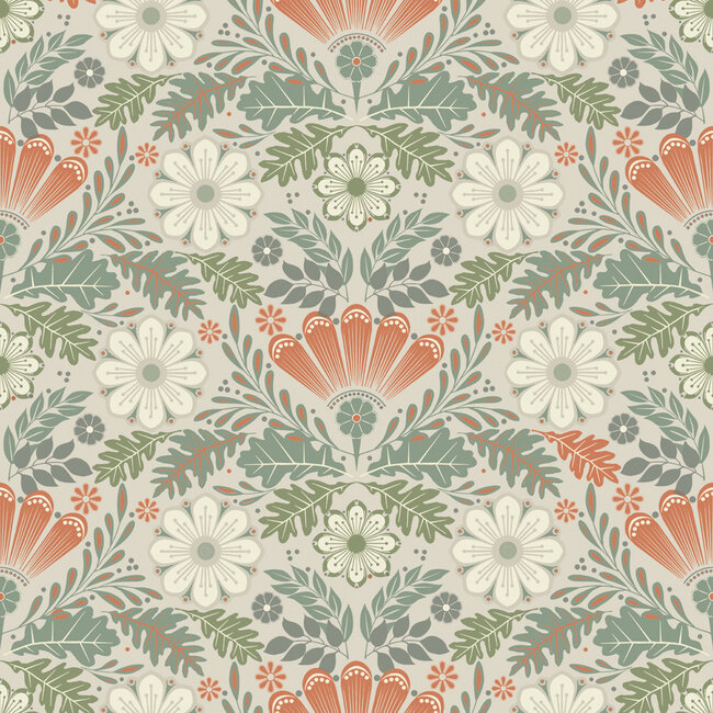 Dutch Wallcoverings Dutch Wallcoverings - FC Sunnano- Klockrike Beige - Vliesbehang - 10m x 53cm - 24122