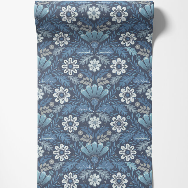 Dutch Wallcoverings Dutch Wallcoverings - FC Sunnano- Klockrike Blue - Vliesbehang - 10m x 53cm - 24123