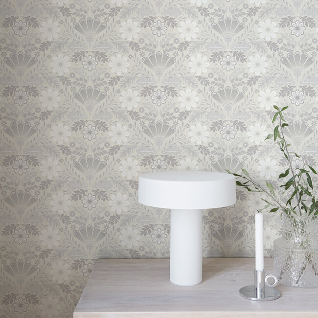 Dutch Wallcoverings Dutch Wallcoverings - FC Sunnano- Klockrike White - Vliesbehang - 10m x 53cm - 24125