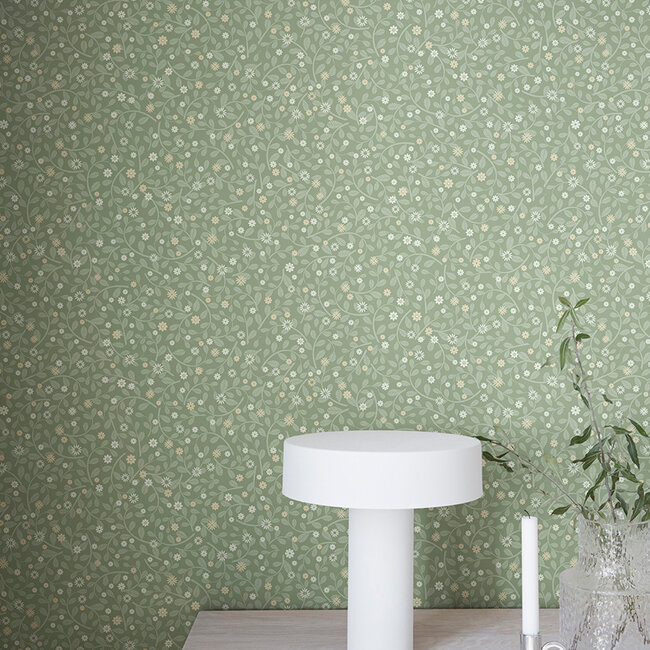 Dutch Wallcoverings Dutch Wallcoverings - FC Sunnano- Hummelvik Green - Vliesbehang - 10m x 53cm - 24127