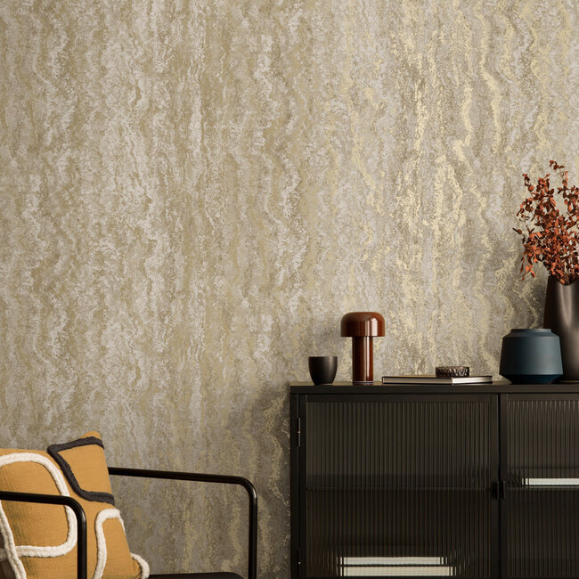 Dutch Wallcoverings Dutch Wallcoverings - FC Textura- Tinos Taupe - Vliesbehang - 10m x 53cm - 66160