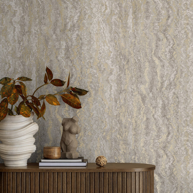 Dutch Wallcoverings Dutch Wallcoverings - FC Textura- Tinos Grey - Vliesbehang - 10m x 53cm - 66161