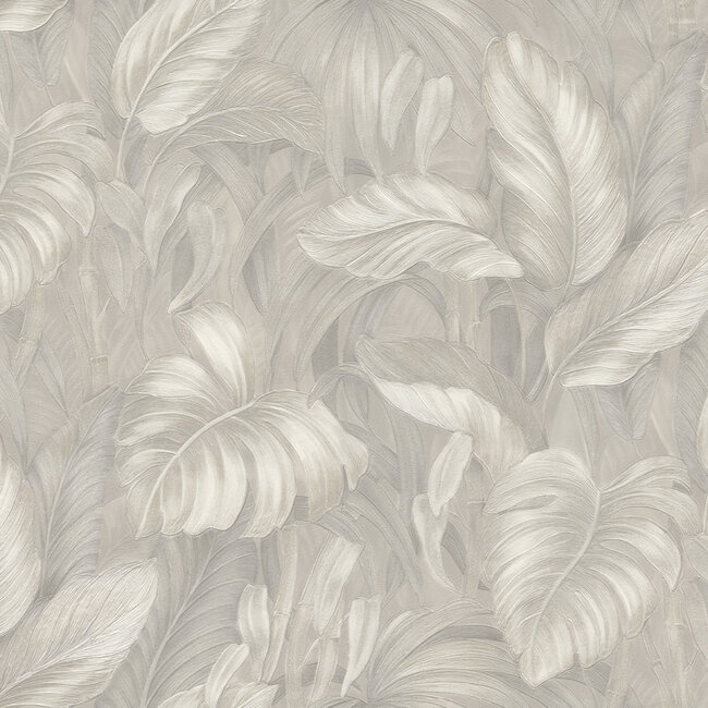 Dutch Wallcoverings Dutch Wallcoverings - FC Voyage- bladeren greige - Vliesbehang - 10m x 106cm - DB73717