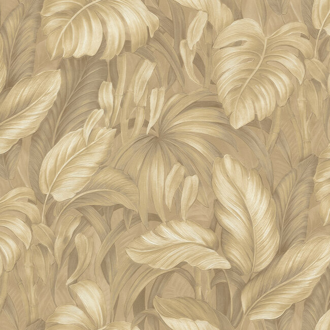Dutch Wallcoverings Dutch Wallcoverings - FC Voyage- bladeren beige - Vliesbehang - 10m x 106cm - DB73719