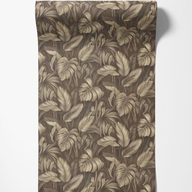 Dutch Wallcoverings Dutch Wallcoverings - FC Voyage- bladeren bruin - Vliesbehang - 10m x 106cm - DB73720