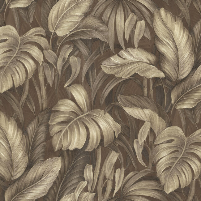 Dutch Wallcoverings Dutch Wallcoverings - FC Voyage- bladeren bruin - Vliesbehang - 10m x 106cm - DB73720