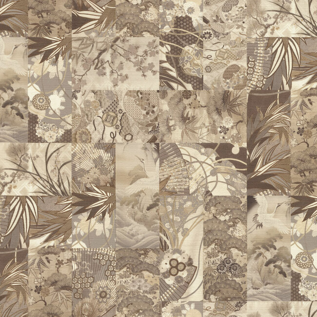 Dutch Wallcoverings Dutch Wallcoverings - FC Voyage- China beige/bruin - Vliesbehang - 10m x 106cm - DB73732