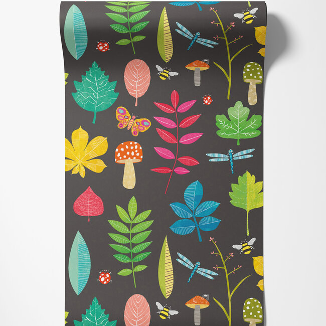 Dutch Wallcoverings Dutch Wallcoverings - FC When I Grow Up - Forest Floor Liquorice - Vliesbehang - 10m x 50cm - WGU50102W