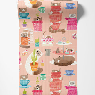 Dutch Wallcoverings Dutch Wallcoverings - FC When I Grow Up - Kitten Kaboodle Watermelon  - WGU50110W