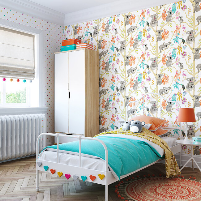 Dutch Wallcoverings Dutch Wallcoverings - FC When I Grow Up - Kooka Koala Pumpkin - Vliesbehang - 10m x 50cm - WGU50126W