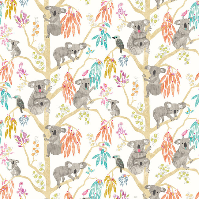 Dutch Wallcoverings Dutch Wallcoverings - FC When I Grow Up - Kooka Koala Pumpkin - Vliesbehang - 10m x 50cm - WGU50126W