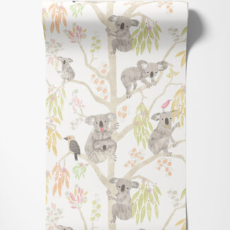 Dutch Wallcoverings Dutch Wallcoverings - FC When I Grow Up - Kooka Koala Flamingo - WGU50128W