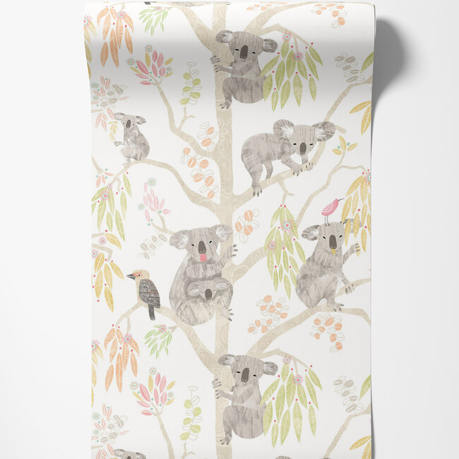 Dutch Wallcoverings Dutch Wallcoverings - FC When I Grow Up - Kooka Koala Flamingo - Vliesbehang - 10m x 50cm - WGU50128W