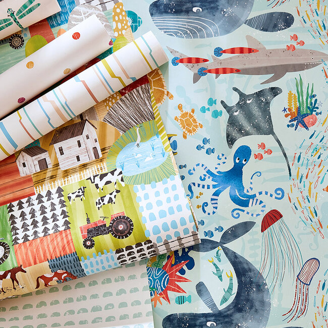 Dutch Wallcoverings Dutch Wallcoverings - FC When I Grow Up - Beneath The Waves Ocean - Vliesbehang - 10m x 50cm - WGU50131W