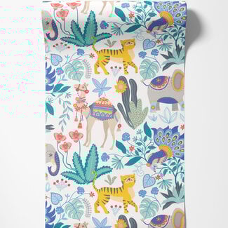 Dutch Wallcoverings Dutch Wallcoverings - FC When I Grow Up - Samba Safari Cornflower - WGU50134W