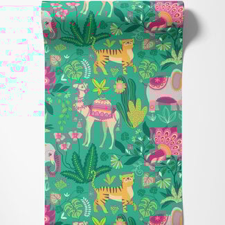 Dutch Wallcoverings Dutch Wallcoverings - FC When I Grow Up - Samba Safari Emerald Twist - WGU50136W