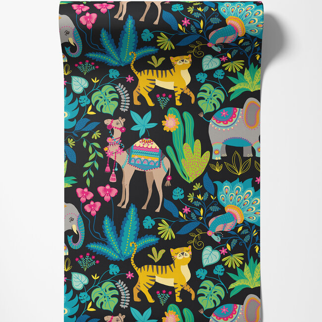 Dutch Wallcoverings Dutch Wallcoverings - FC When I Grow Up - Samba Safari Aniseed Twist - Vliesbehang - 10m x 50cm - WGU50137W