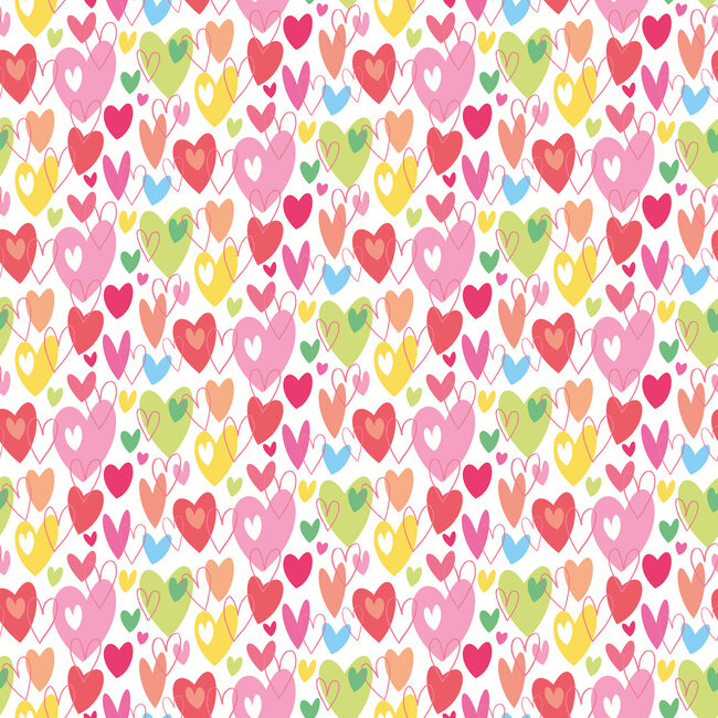 Dutch Wallcoverings Dutch Wallcoverings - FC When I Grow Up - Pop Hearts Tutti Frutti - Vliesbehang - 10m x 50cm - WGU50139W