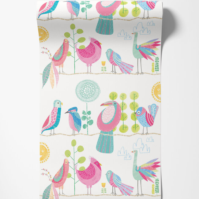 Dutch Wallcoverings Dutch Wallcoverings - FC When I Grow Up - Feather Fandango Candy Apple - Vliesbehang - 10m x 50cm - WGU50141W