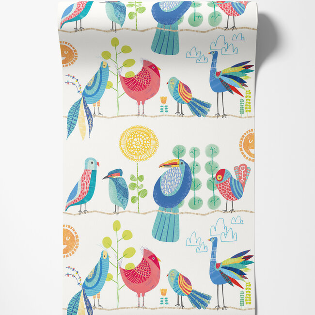 Dutch Wallcoverings Dutch Wallcoverings - FC When I Grow Up - Feather Fandango Royal Bright - Vliesbehang - 10m x 50cm - WGU50142W
