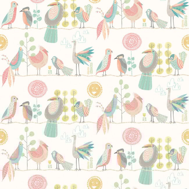 Dutch Wallcoverings Dutch Wallcoverings - FC When I Grow Up - Feather Fandango Ballet Slipper - Vliesbehang - 10m x 50cm - WGU50143W
