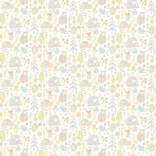 Dutch Wallcoverings Dutch Wallcoverings - FC When I Grow Up - Honeywood Bears Honeycomb - Vliesbehang - 10m x 50cm - WGU50149W