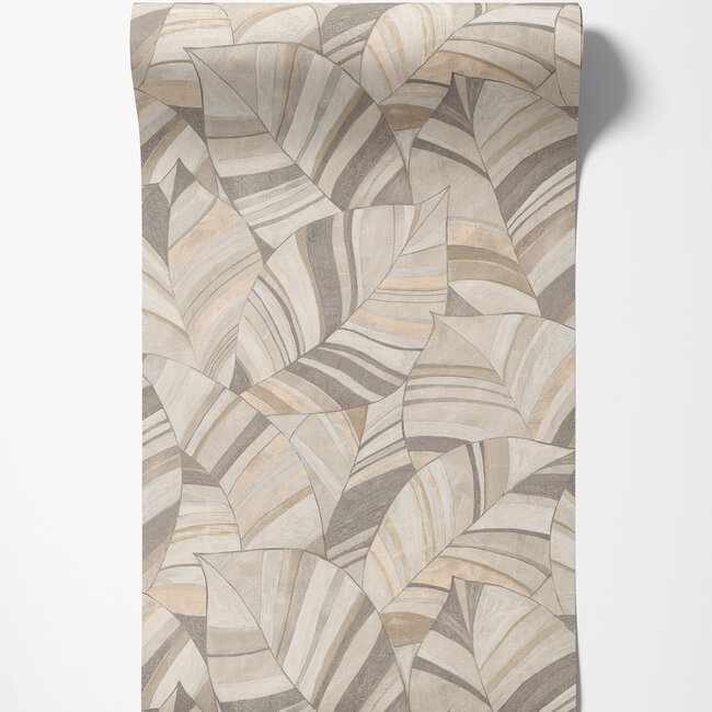 Dutch Wallcoverings Dutch Wallcoverings - Serenity - Native Leaves Beige - Vliesbehang - 10m x 53cm - SY27561