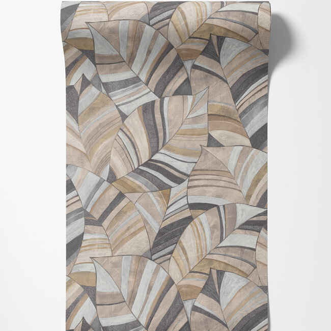 Dutch Wallcoverings Dutch Wallcoverings - Serenity - Native Leaves Taupe - Vliesbehang - 10m x 53cm - SY27562