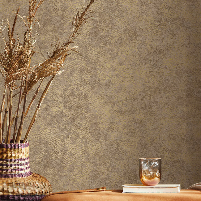 Dutch Wallcoverings Dutch Wallcoverings - FC Textura- Ophidian Rust - Vliesbehang - 10m x 53cm - 66120