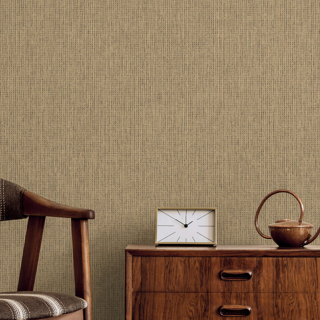 Dutch Wallcoverings Dutch Wallcoverings - FC Textura- Pique Beige/Black - Vliesbehang - 10m x 53cm - 66131