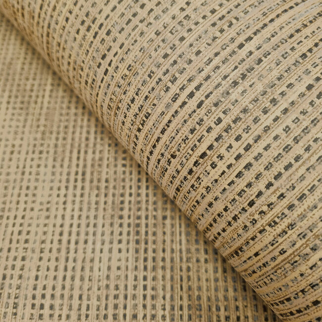 Dutch Wallcoverings Dutch Wallcoverings - FC Textura- Pique Beige/Black - Vliesbehang - 10m x 53cm - 66131