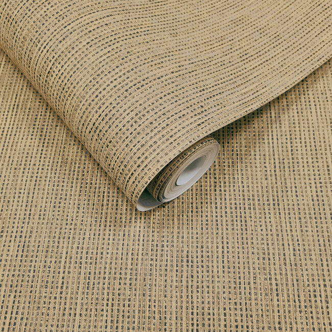 Dutch Wallcoverings Dutch Wallcoverings - FC Textura- Pique Beige/Black - Vliesbehang - 10m x 53cm - 66131