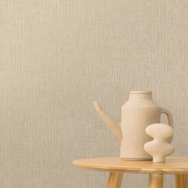 Dutch Wallcoverings Dutch Wallcoverings - FC Textura- Pique Taupe - Vliesbehang - 10m x 53cm - 66134