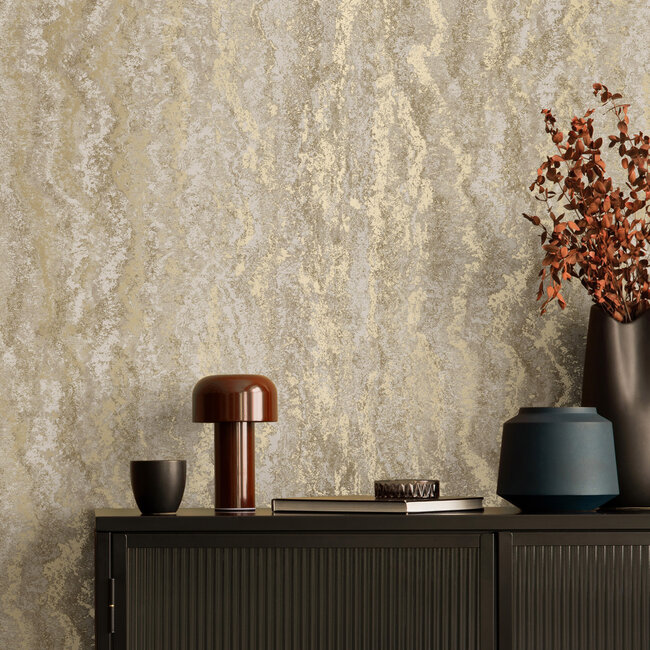 Dutch Wallcoverings Dutch Wallcoverings - FC Textura- Tinos Taupe - Vliesbehang - 10m x 53cm - 66160