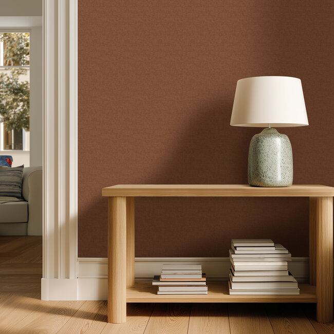 Dutch Wallcoverings Vliesbehang - Linen & Textures - uni terra - VT10033
