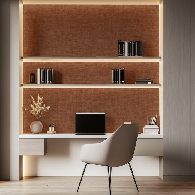 Dutch Wallcoverings Vliesbehang - Linen & Textures - uni terra - VT10033