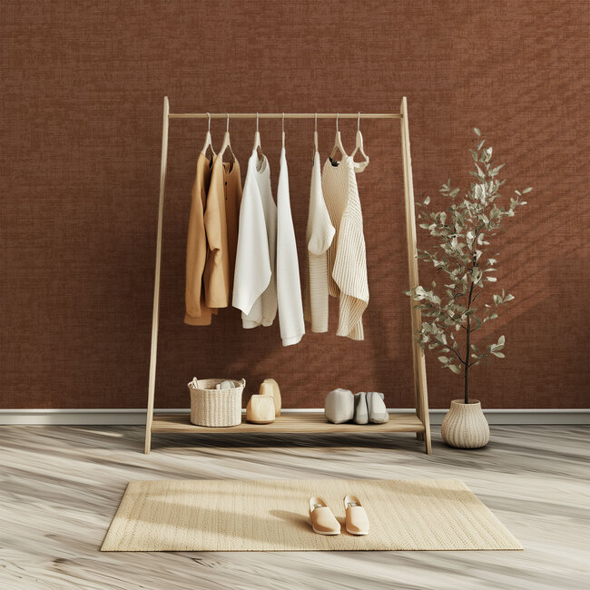 Dutch Wallcoverings Vliesbehang - Linen & Textures - uni terra - VT10033
