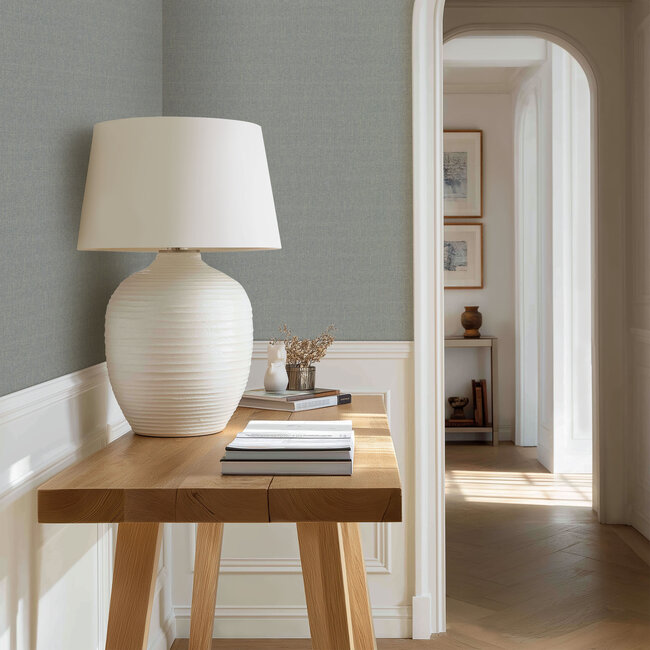 Dutch Wallcoverings Dutch Wallcoverings - Serenity - uni Misty Blue - Vliesbehang - 10m x 53cm - SY27509