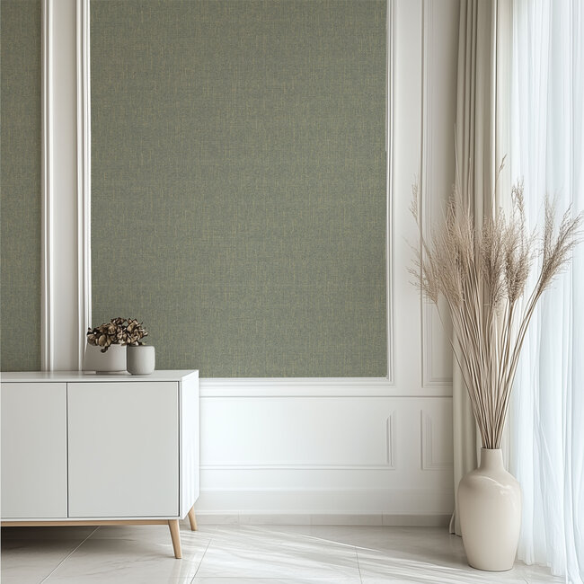 Dutch Wallcoverings Dutch Wallcoverings - Serenity - uni Hedge Green - Vliesbehang - 10m x 53cm - SY27511
