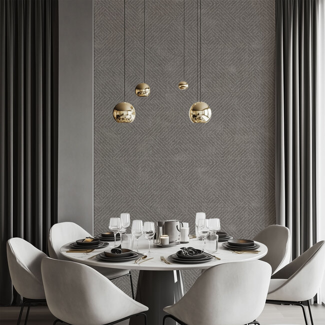 Dutch Wallcoverings Dutch Wallcoverings - Serenity - Design Antracite - Vliesbehang - 10m x 53cm - SY27526