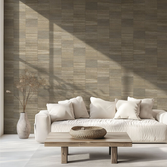 Dutch Wallcoverings Dutch Wallcoverings - Serenity - Squares Warm Beige - Vliesbehang - 10m x 53cm - SY27531