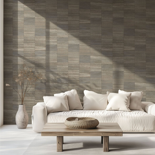 Dutch Wallcoverings Dutch Wallcoverings - Serenity - Squares Oyster Grey - Vliesbehang - 10m x 53cm - SY27532