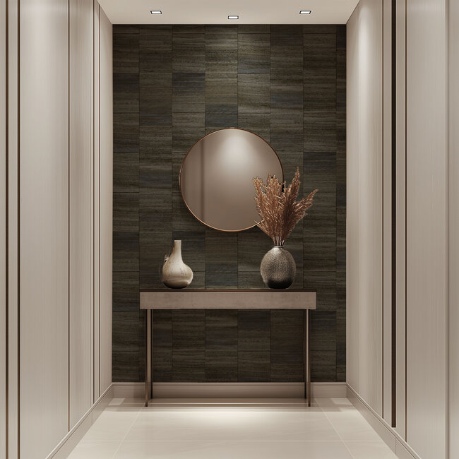 Dutch Wallcoverings Dutch Wallcoverings - Serenity - Squares Antracite - Vliesbehang - 10m x 53cm - SY27536