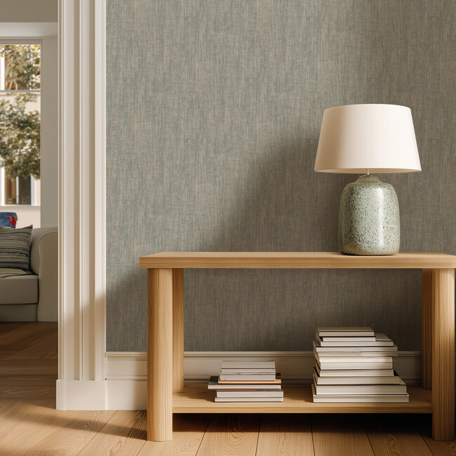 Dutch Wallcoverings Dutch Wallcoverings - Renaissance - Basket Weave Sage  Green - Vliesbehang - 10m x 53cm - RE521025