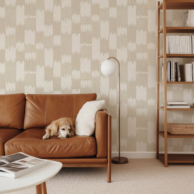 Dutch Wallcoverings Dutch Wallcoverings - Renaissance - Textured Loom Cream/beige - Vliesbehang - 10m x 53cm - RE521032