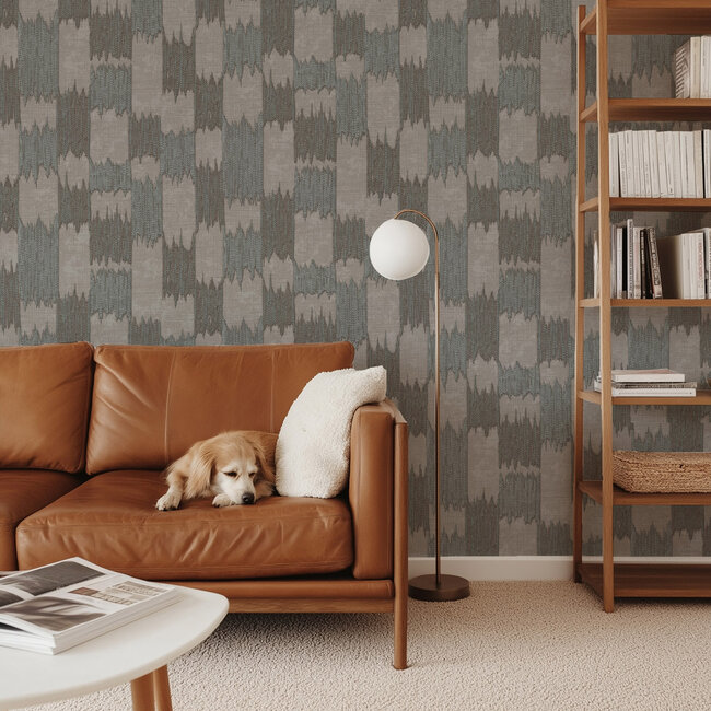 Dutch Wallcoverings Dutch Wallcoverings - Renaissance - Textured Loom Grey/blue  - Vliesbehang - 10m x 53cm - RE521035