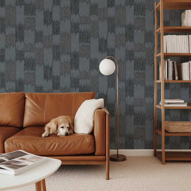 Dutch Wallcoverings Dutch Wallcoverings - Renaissance - Textured Loom Blue  - Vliesbehang - 10m x 53cm - RE521036