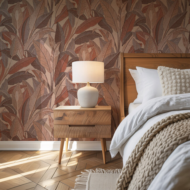 Dutch Wallcoverings Dutch Wallcoverings - Renaissance - Leaves Rust - Vliesbehang - 10m x 53cm - RE521055